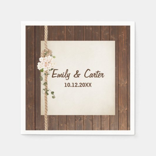 Hochzeitsroop Knot on Wood Serviette (Vorderseite)