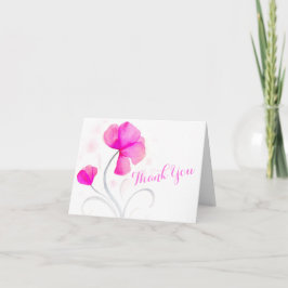 Hochzeitsrosa Blume Aquarell Dankeschön Karte