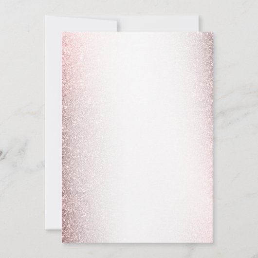 Hochzeitsrosa Blume Aquarellfarben Shiny Glitzer Einladung (Rückseite)