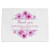 Hochzeitsrosa Blume danke Ihnen große Geschenktasc Geschenktüte (Vorderseite)