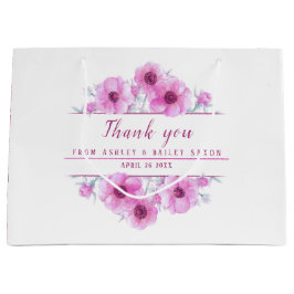 Hochzeitsrosa Blume danke Ihnen große Geschenktasc Geschenktüte
