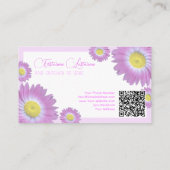 Hochzeitsrosa Blume QR-Code Visitenkarte (Rückseite)