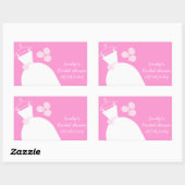 Hochzeitsrosa "Brautparty"-Rechteck Rechteckiger Aufkleber (Blatt)