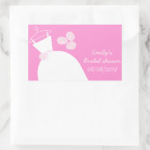 Hochzeitsrosa "Brautparty"-Rechteck Rechteckiger Aufkleber (Tasche)