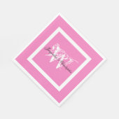 Hochzeitsrosa Chic Monogram Names Elegant Paper Serviette (Ecke)