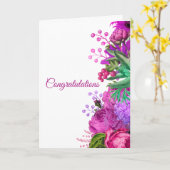 Hochzeitsrosa Floral Watercolor Herzlichen Glückwu Karte (Gelbe Blume)