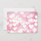 Hochzeitsrosa Herz RSVP Karte (Rückseite)