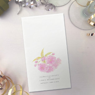 Hochzeitsrosa Kirschblüte Aquarellkunst Serviette