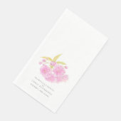 Hochzeitsrosa Kirschblüte Aquarellkunst Serviette (Ecke)