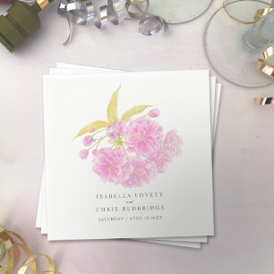 Hochzeitsrosa Kirschblüte Papierserviette
