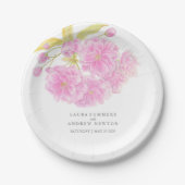 Hochzeitsrosa Kirschblüte Pappteller (Vorderseite)