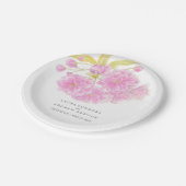 Hochzeitsrosa Kirschblüte Pappteller (Schrägansicht)