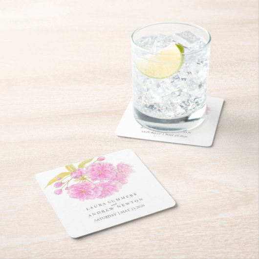 Hochzeitsrosa Kirschblüte Untersetzer (Vor Ort)