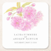 Hochzeitsrosa Kirschblüte Untersetzer (Vorderseite)