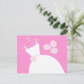 Hochzeitsrosa Postkarte horizontal (Stehend Vorderseite)