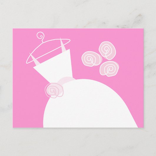 Hochzeitsrosa Postkarte horizontal (Vorderseite)