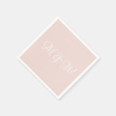 Hochzeitsrosa-Schriftzeichen-Monografie Serviette (Ecke)