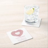 Hochzeitsrosa Tulpenraupe, zeichnend Bouquet Rechteckiger Pappuntersetzer (Vor Ort)