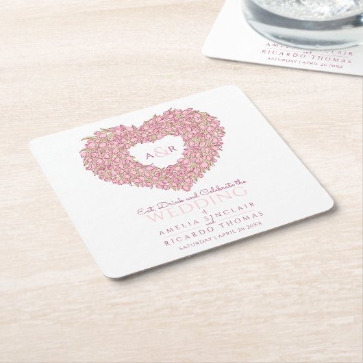 Hochzeitsrosa Tulpenraupe, zeichnend Bouquet Rechteckiger Pappuntersetzer (angewinkelt)