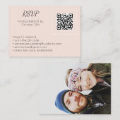 Hochzeitsrosa UAWG Online QR Code Foto Begleitkarte (Vorne/Hinten)