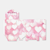 Hochzeitsrosa und weiße Bokeh-Herzen Geschenkschachtel (Ungefaltet)