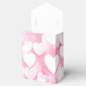 Hochzeitsrosa und weiße Bokeh-Herzen Geschenkschachtel (Geöffnet)