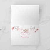 Hochzeitsrose-Bouquet mit zerrissenem Papier Karte (Innenseite)