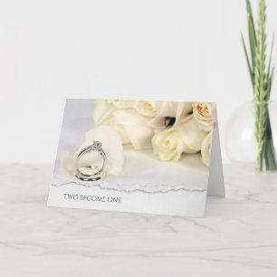 Hochzeitsrose-Bouquet mit zerrissenem Papier Karte