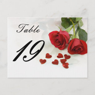 Hochzeitsrosentischnummer Postkarte