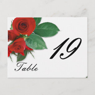 Hochzeitsrosentischnummer Postkarte