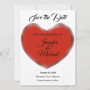Hochzeitsrotes Herz Modern Minimalistisch Einfach Save The Date
