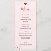 Hochzeitsrotes Herz Modernes einfaches Hochzeitsme Programm (Vorderseite)