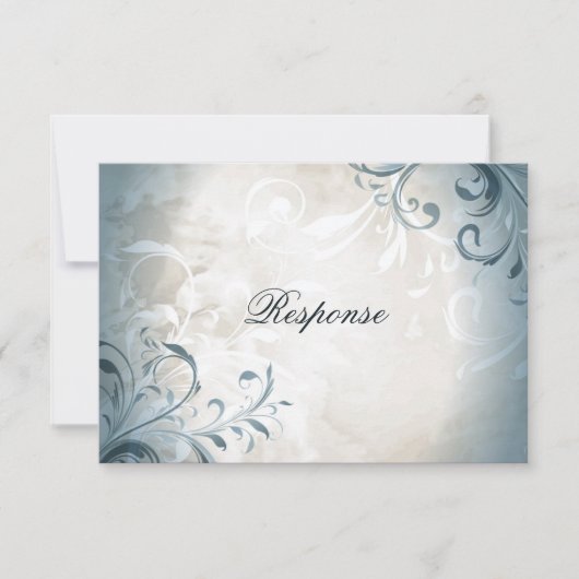 HochzeitsrSVP Elegante Vintage Foliage & Swirl RSVP Karte (Vorderseite)