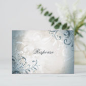 HochzeitsrSVP Elegante Vintage Foliage & Swirl RSVP Karte (Stehend Vorderseite)