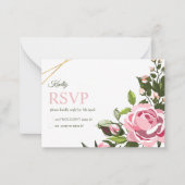Hochzeitsrsvp-Karte Blumengrün Wedding Rsvp Mitteilungskarte (Vorderseite)
