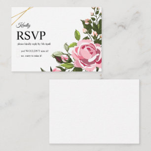 Hochzeitsrsvp-Karte Blumengrün Wedding Rsvp Mitteilungskarte