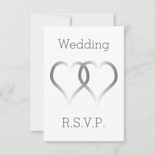 HochzeitsrSVP-Karte - Silberherzen RSVP Karte (Vorderseite)