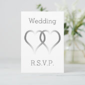 HochzeitsrSVP-Karte - Silberherzen RSVP Karte (Stehend Vorderseite)