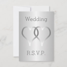 HochzeitsrSVP-Karte - Silberherzen RSVP Karte