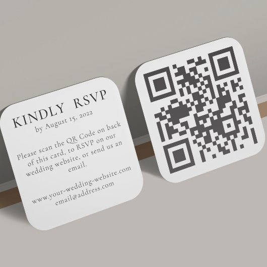 HochzeitsrSVP online auf der Website mit QR-Code Begleitkarte