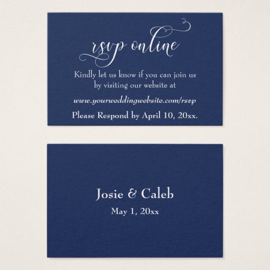 HochzeitsrSVP Online Beilegen schwarzes Script, we (Vorne & Hinten)