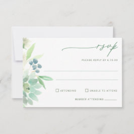 HochzeitsrSVP Succulent Cactus Watercolor RSVP Karte