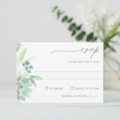 HochzeitsrSVP Succulent Cactus Watercolor RSVP Karte (Stehend Vorderseite)