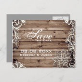 Hochzeitssaal aus Stallholz Save the Date Ankündigungspostkarte (Vorne/Hinten)