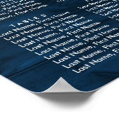 Hochzeitssaal für die Rustikale Navy Blauer Sonnen Poster (Ecke)