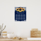 Hochzeitssaal für die Rustikale Navy Blauer Sonnen Poster (Küche)