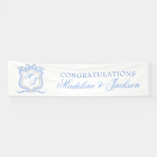 Hochzeitssache des Blue Monogram Wappen Watercolor Banner