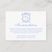 Hochzeitssache des Blue Monogram Wappen Watercolor Begleitkarte (Vorderseite)