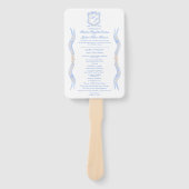 Hochzeitssache des Blue Monogram Wappen Watercolor Fächer (Vorderseite)
