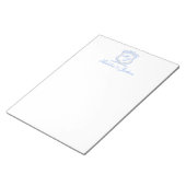 Hochzeitssache des Blue Monogram Wappen Watercolor Notizblock (angewinkelt)